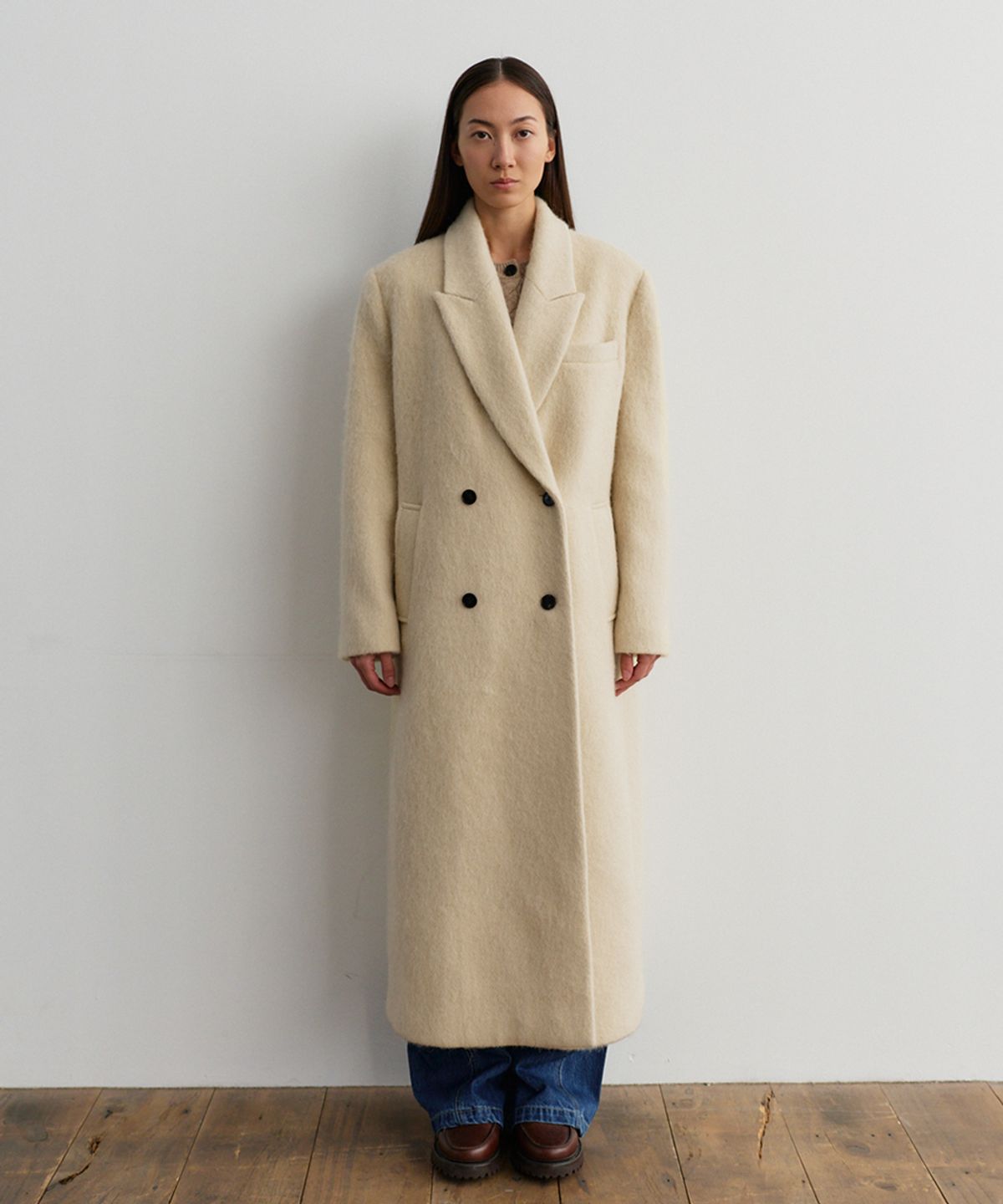 모헤(MOHAE) [orso] Alpaca wool double coat _ butter