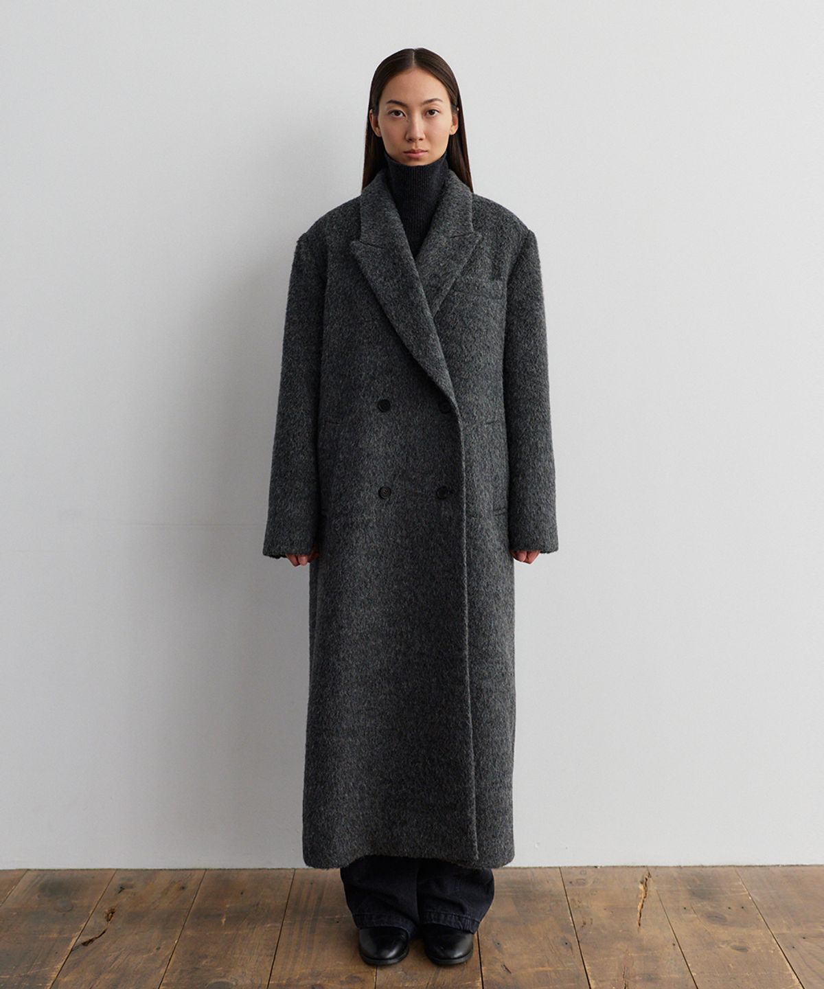 모헤(MOHAE) [orso] Alpaca wool double coat _ dark gray