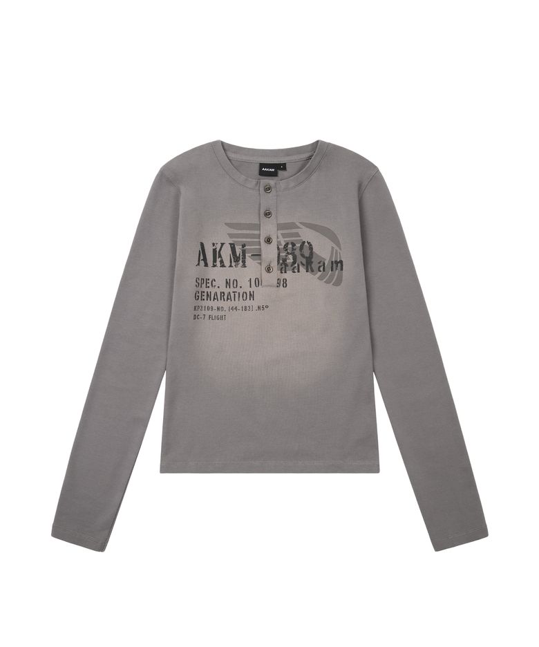 Button Lettering Long Sleeve (Brown)