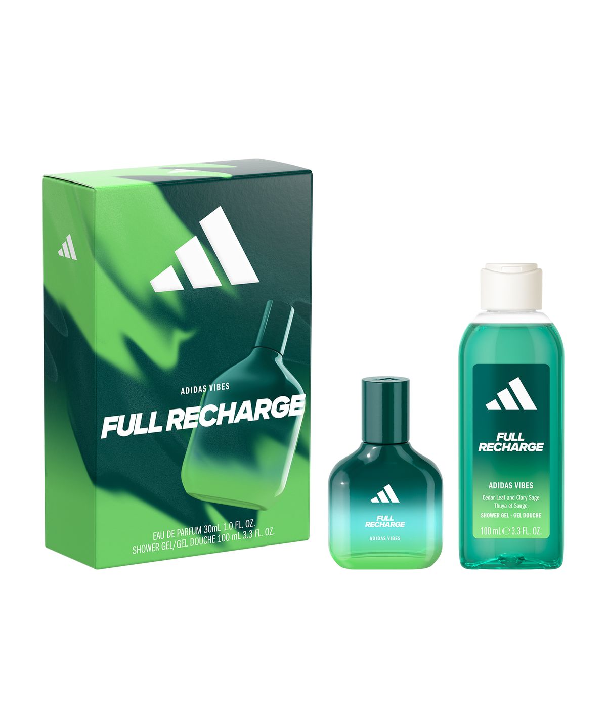 아디다스 향수(ADIDASFRAGRANCE) 바이브 풀 리차지 세트 (EDP  30ml + 샤워젤 100ml)