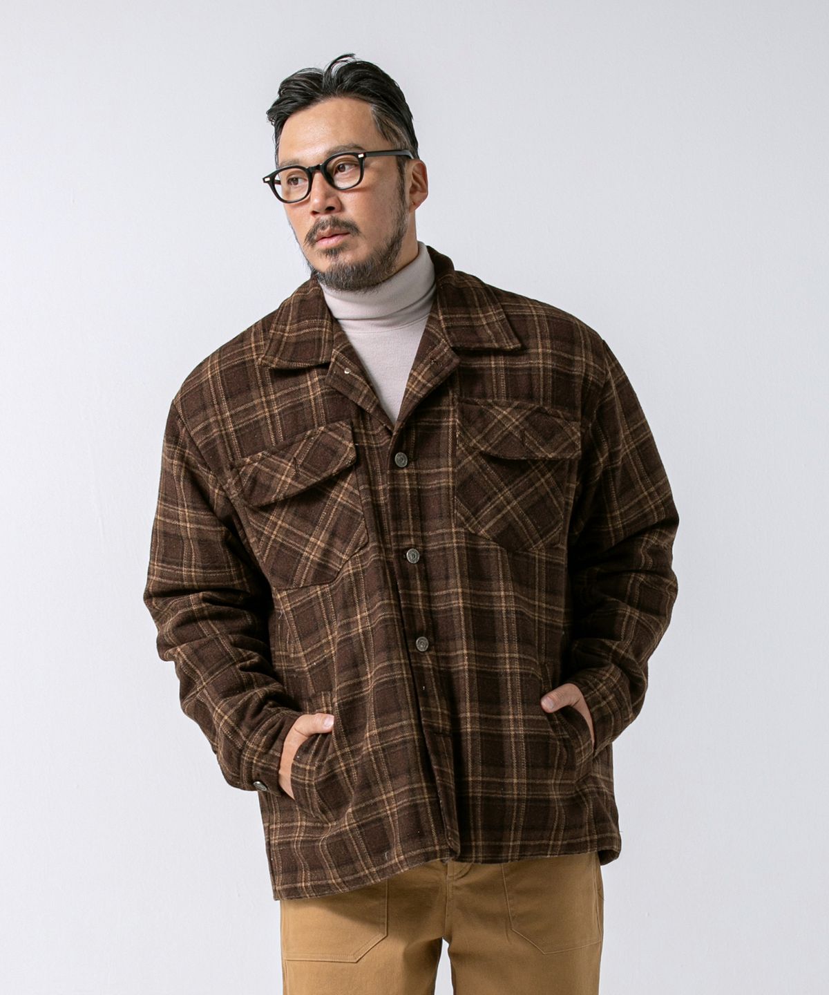 러기드하우스(RUGGED HOUSE) 플러피 블랜드 패딩 체크 셔켓 2컬러