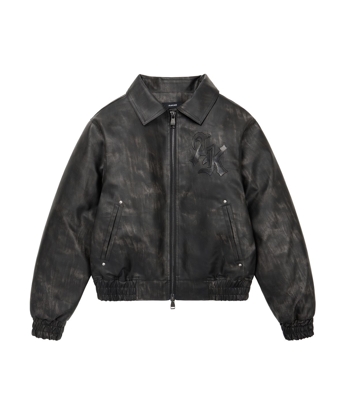 아캄(AAKAM) Embossing Leather Jacket (Black)