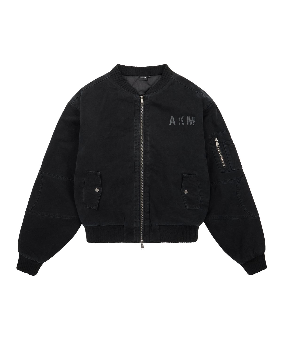 아캄(AAKAM) Distressed Cotton MA-1 Jacket (Black)