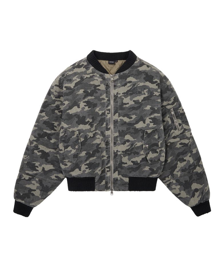 Distressed Cotton MA-1 Jacket (Camo)