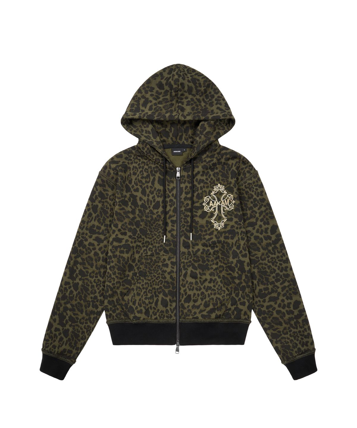 아캄(AAKAM) AKM CROS2 Leopard Zip-Up Hoodie (Khaki)