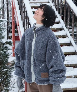 Poppy Fleece Jumper - Vintage Blue