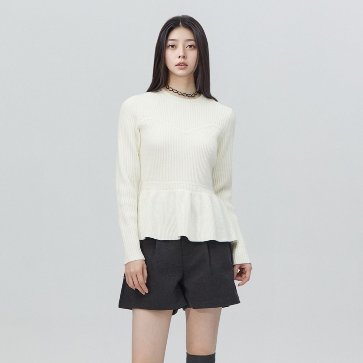 랩(LAP) 골지 뷔스티에 플레어 니트 AR4KHA75