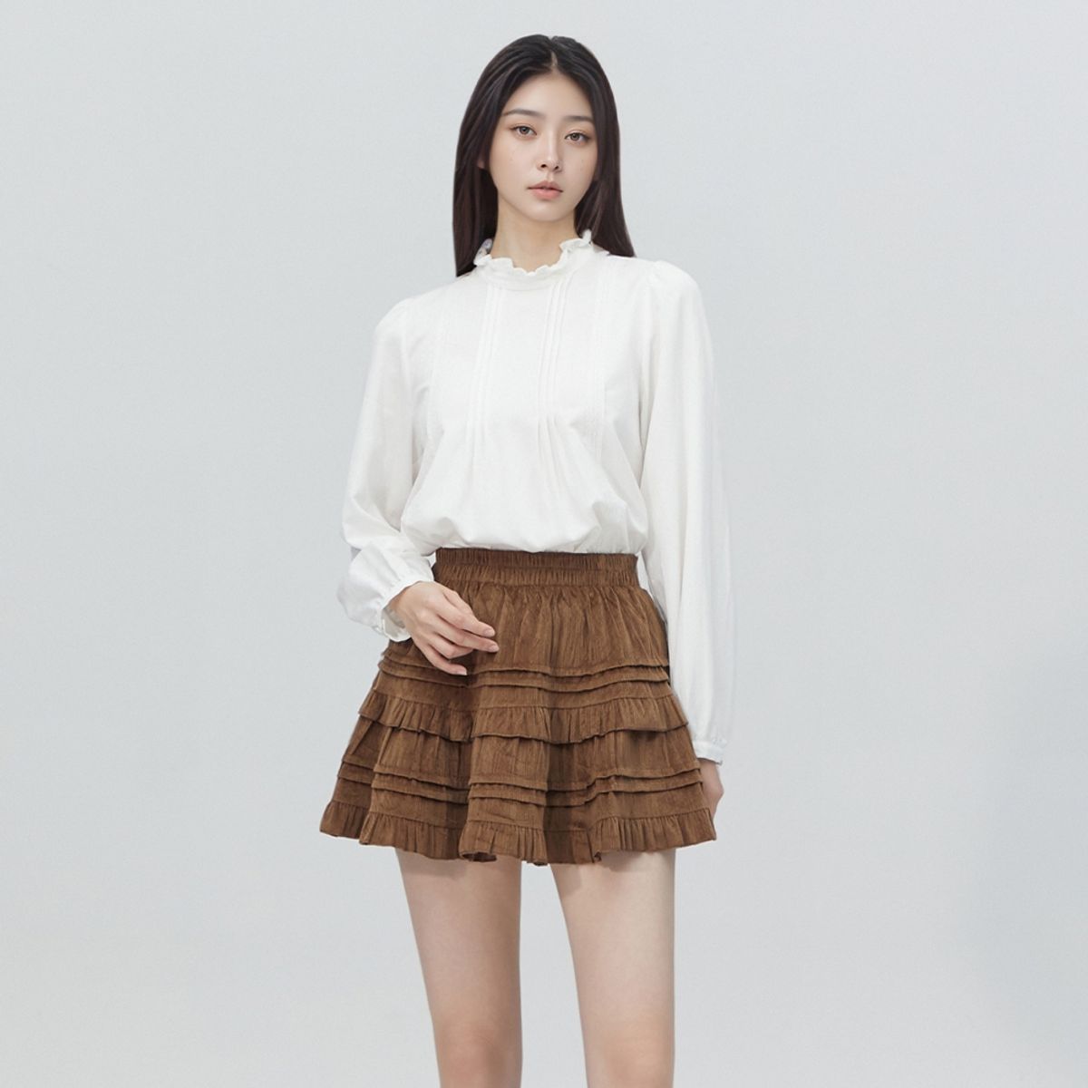 랩(LAP) 프릴카라 레이스블라우스 AR4WBA67