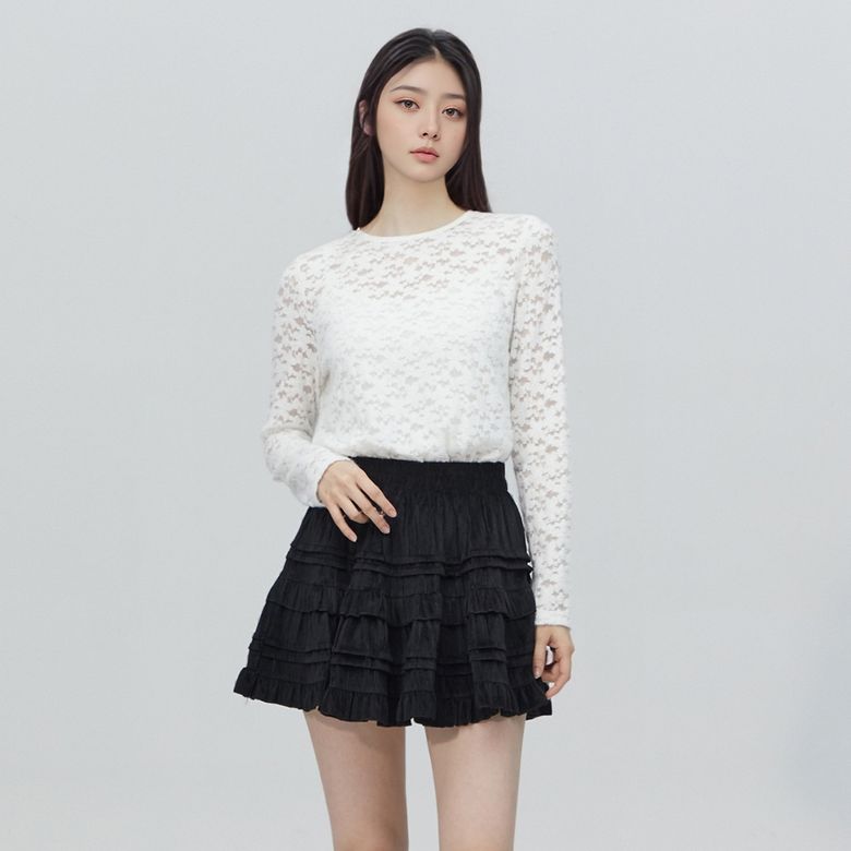 레이스 라운드 블라우스 AR4WBA68