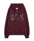 레오파드 아플리케 후드집업 - 버건디