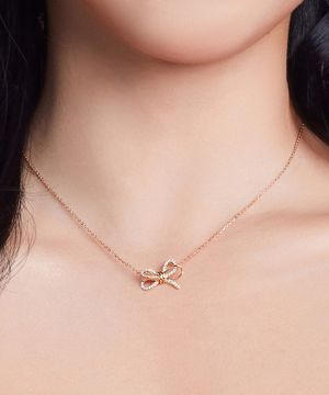 silve925 ribbon cubic necklace