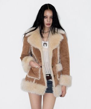 Hourglass Mouton Fur Coat (TAN)