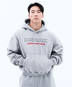 스트록 로고 기모 오버핏 후디 (GRAY)