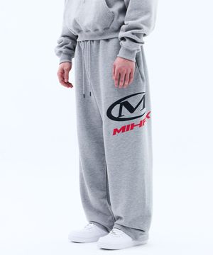 사이드 빅 로고 와이드 팬츠 (GRAY)