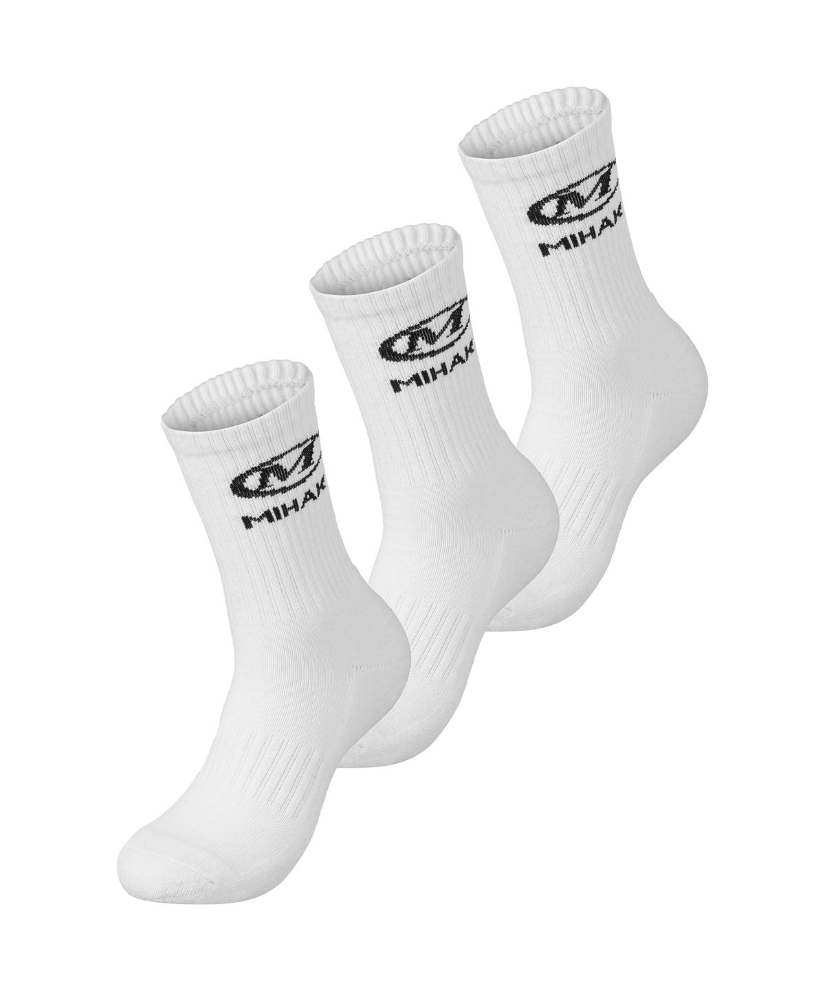 미학(MIHAK) [3PACK] 메인 로고 양말 (WHITE)