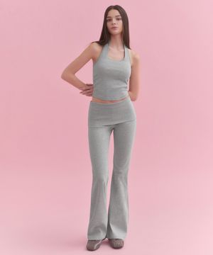 우먼즈 턴 다운 플레어 저지 팬츠 [미디엄 그레이]