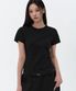 우먼즈 라운드 헴 티셔츠 [블랙]