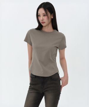 우먼즈 라운드 헴 티셔츠 [토프]