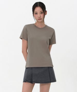 우먼즈 플레인 크루 넥 티셔츠 [토프]