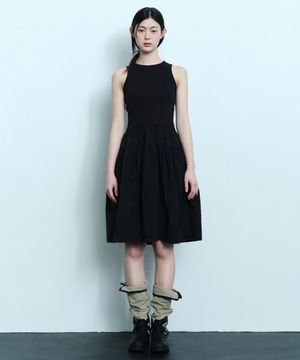 우먼즈 탱크 탑 콤비 드레스 [블랙]