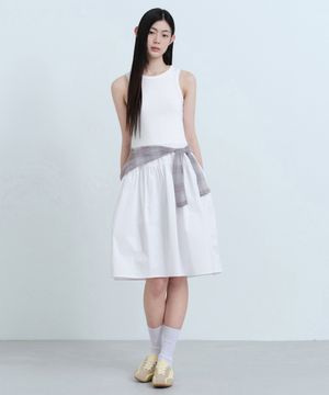 우먼즈 탱크 탑 콤비 드레스 [화이트]