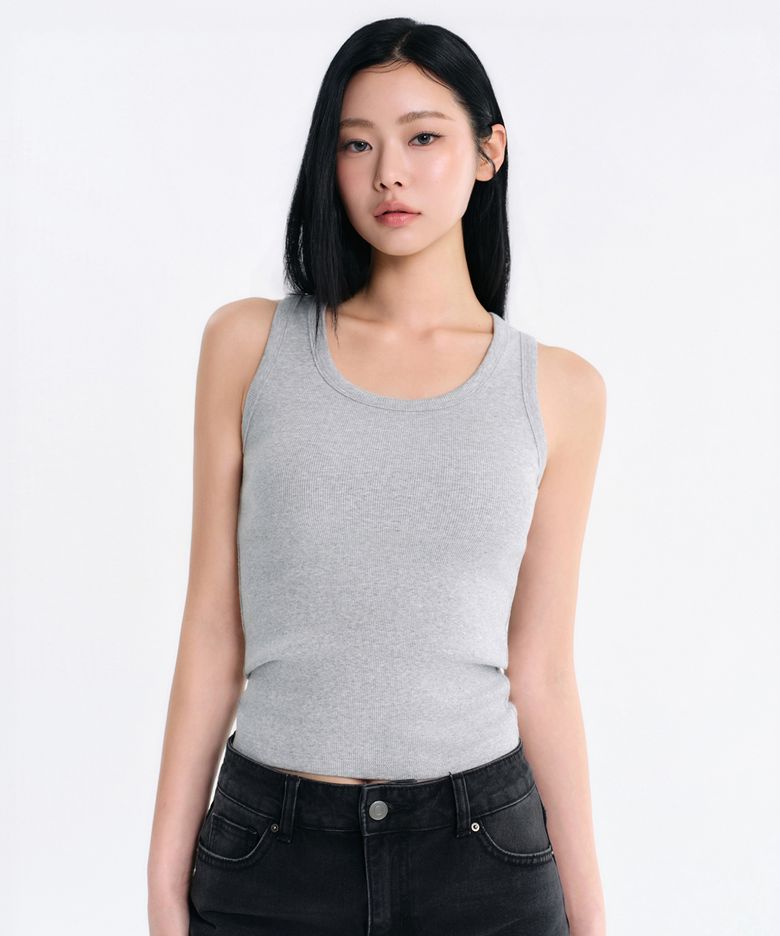 우먼즈 스쿱 넥 탱크 탑 [미디엄 그레이]