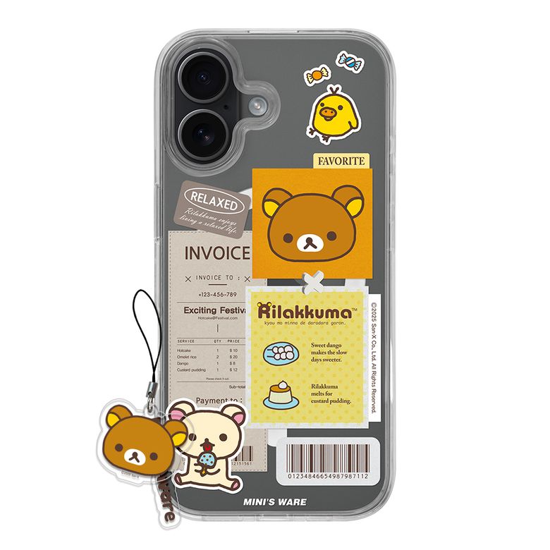 Rilakkuma Sticker Collage Magsafe Jellyhard Case+Keyring_Rilakkuma Face