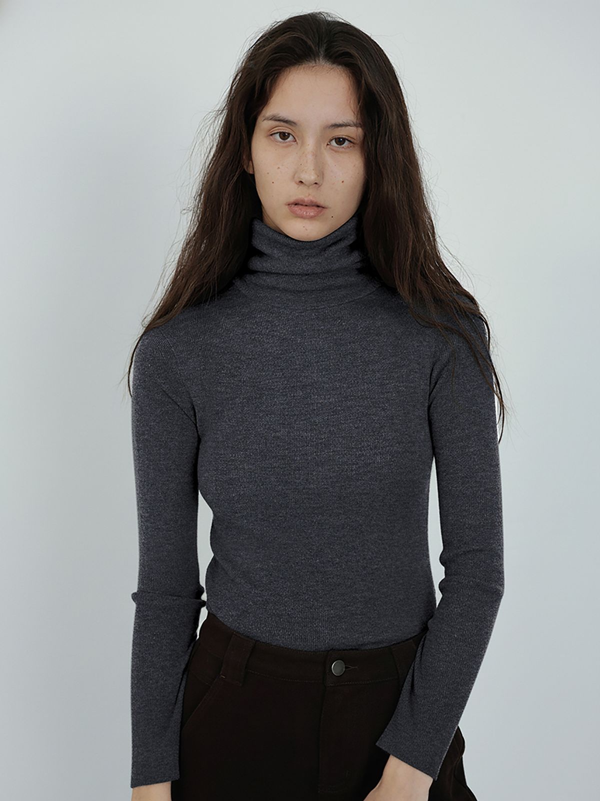 헌치(HUNCH) High Neck Ribbed Pullover (3color)