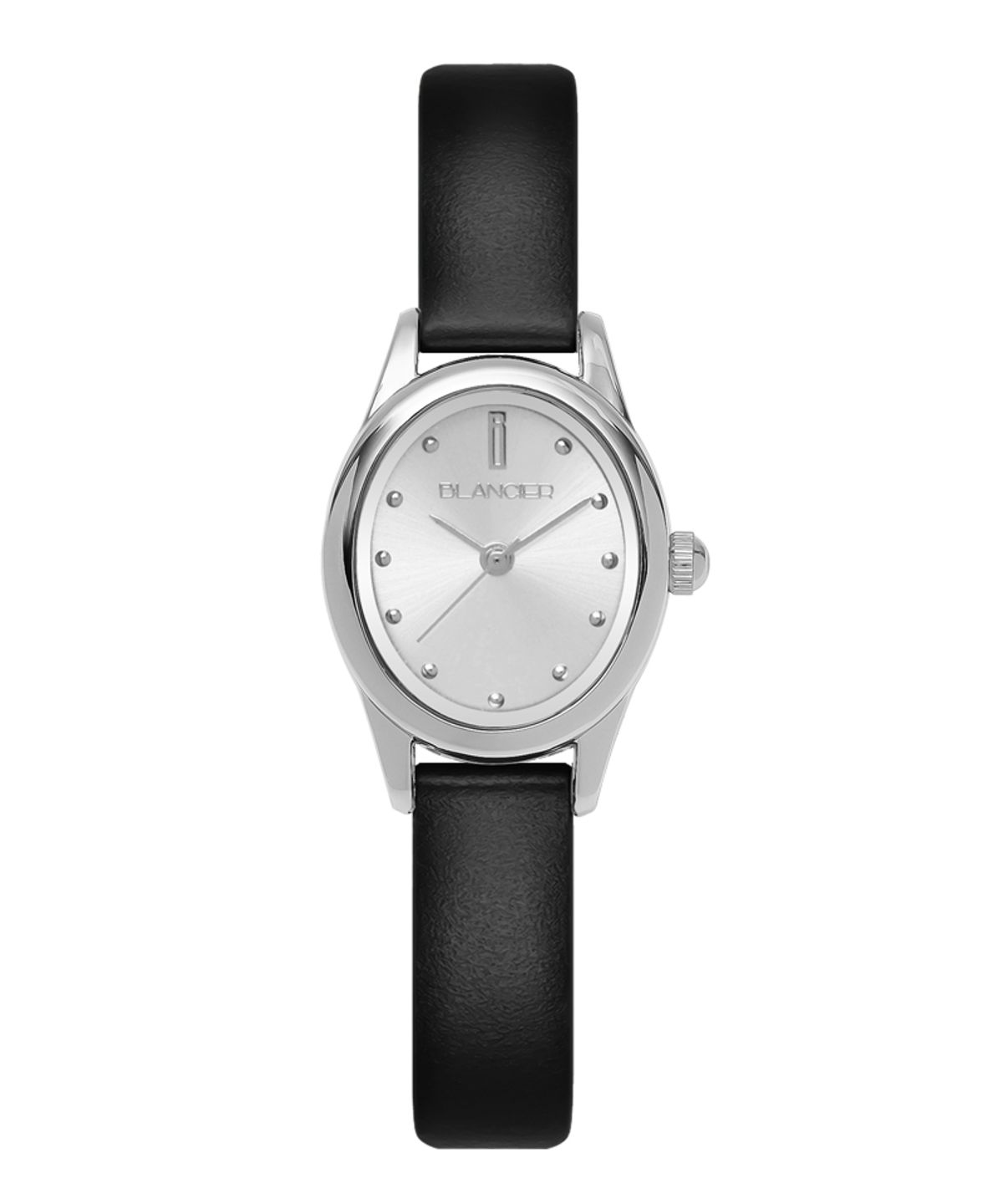 블랑시에르(BLANCIER) 레오니 실버 도트 BW10915L-WWBK 가죽 여자시계