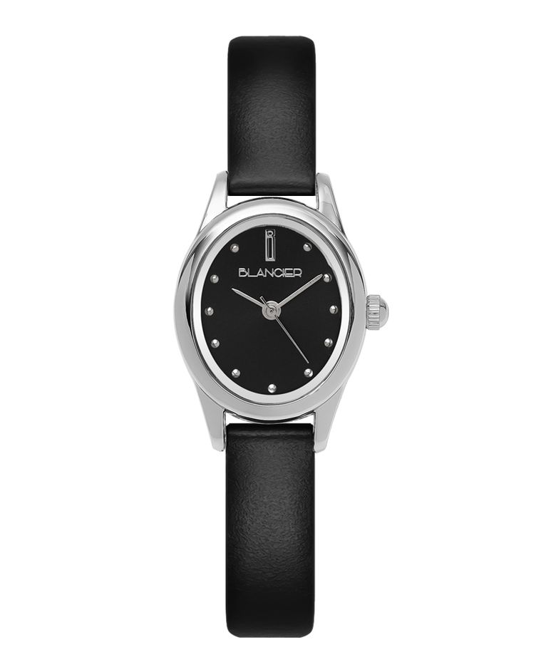 레오니 블랙 도트 BW10915L-WBBK 가죽 여자시계