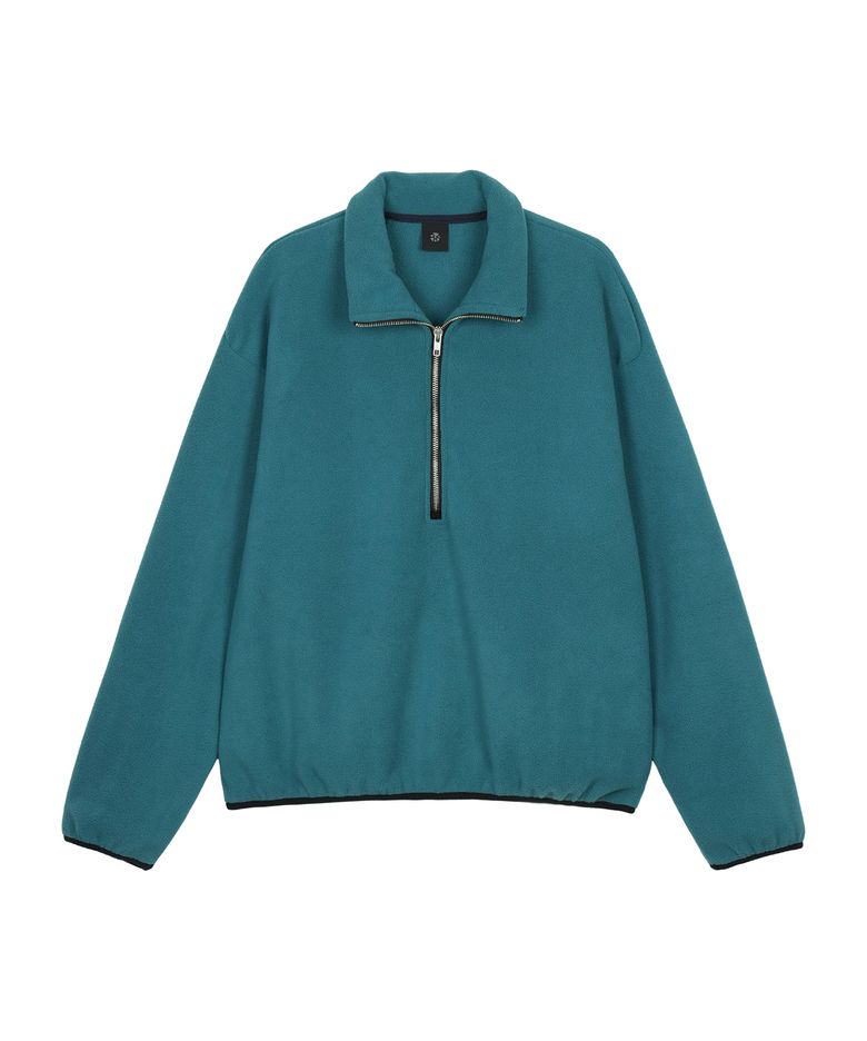 Fleece half-zip pullover, teal
