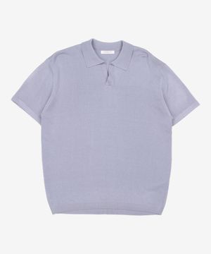 에어리 오픈 카라 반팔 니트 [SKY BLUE] L