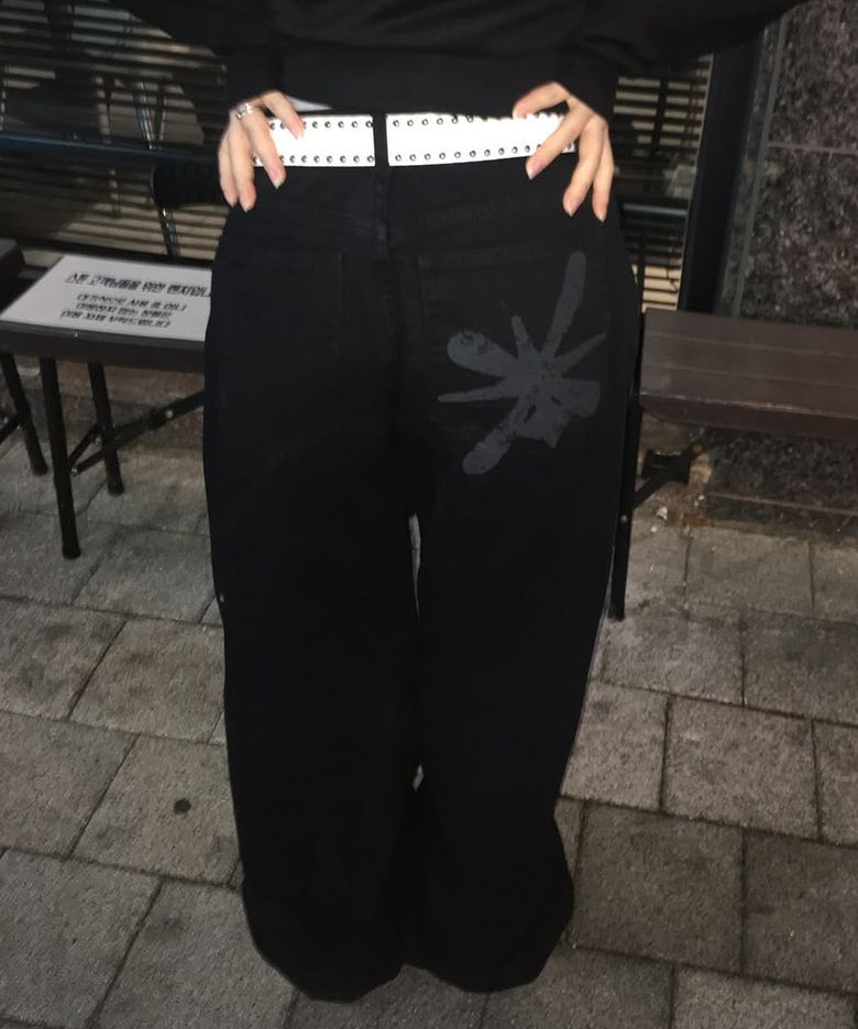 포켓 로고 코튼 팬츠_블랙