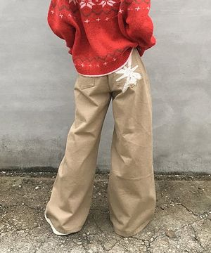 포켓 로고 코튼 팬츠_베이지