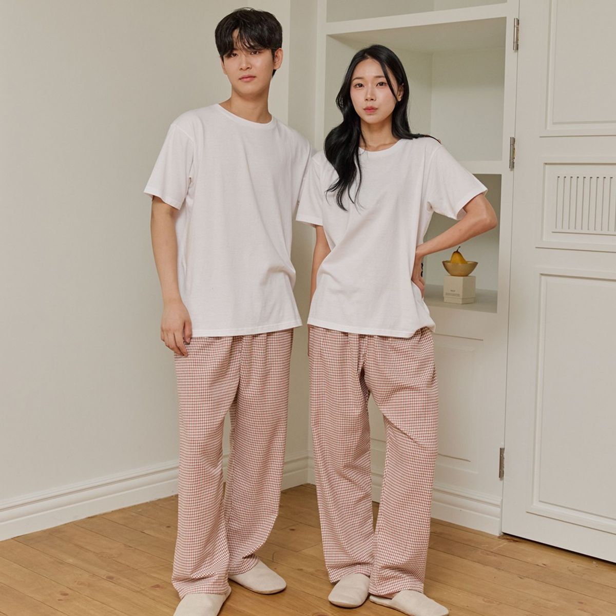 찌니야(JJNIYA) 공용 로스팅 오렌지 기모 9부잠옷바지