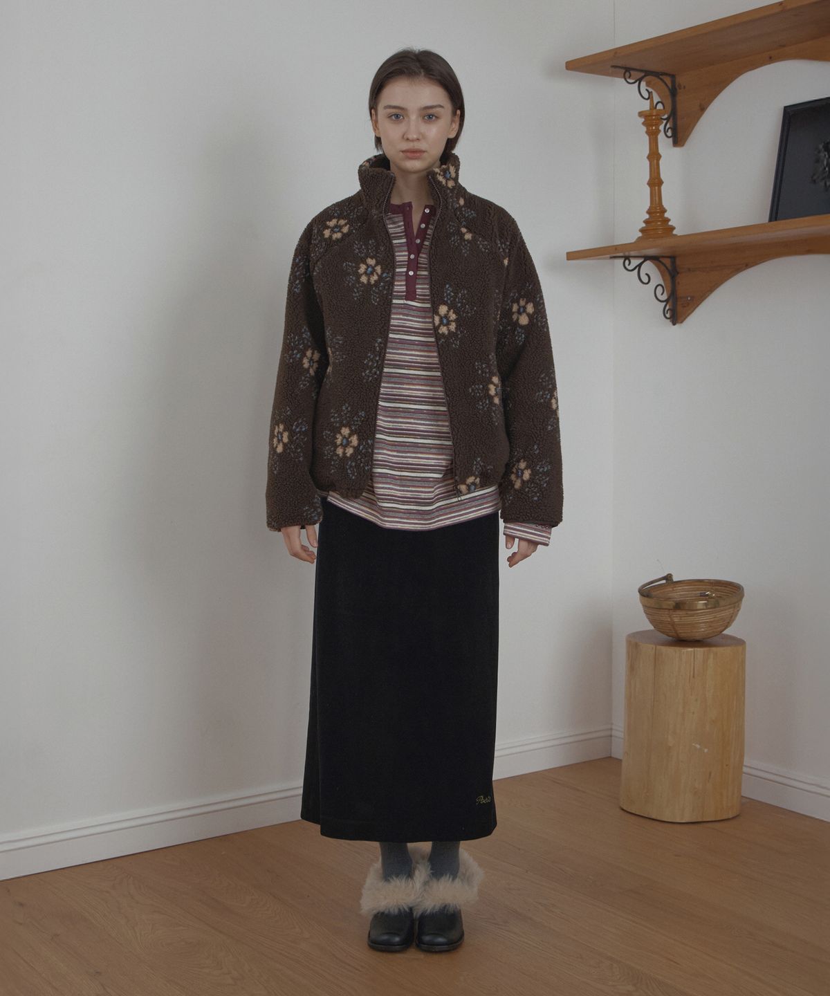 포에트서울(POETSEOUL) flower dumble jacket_brown