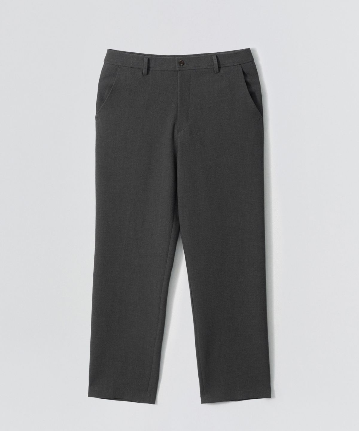이지오(EZIO) Hidden Banding Semi-Wide Pants_Charcoal