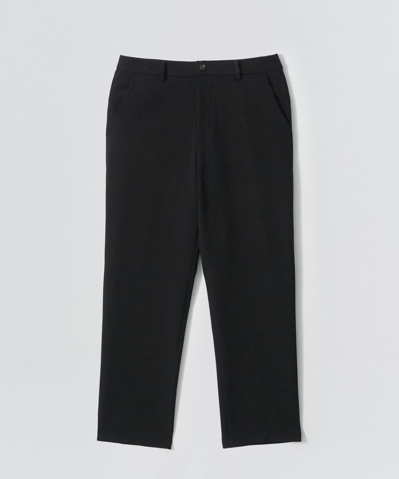 Hidden Banding Semi-Wide Pants_Black