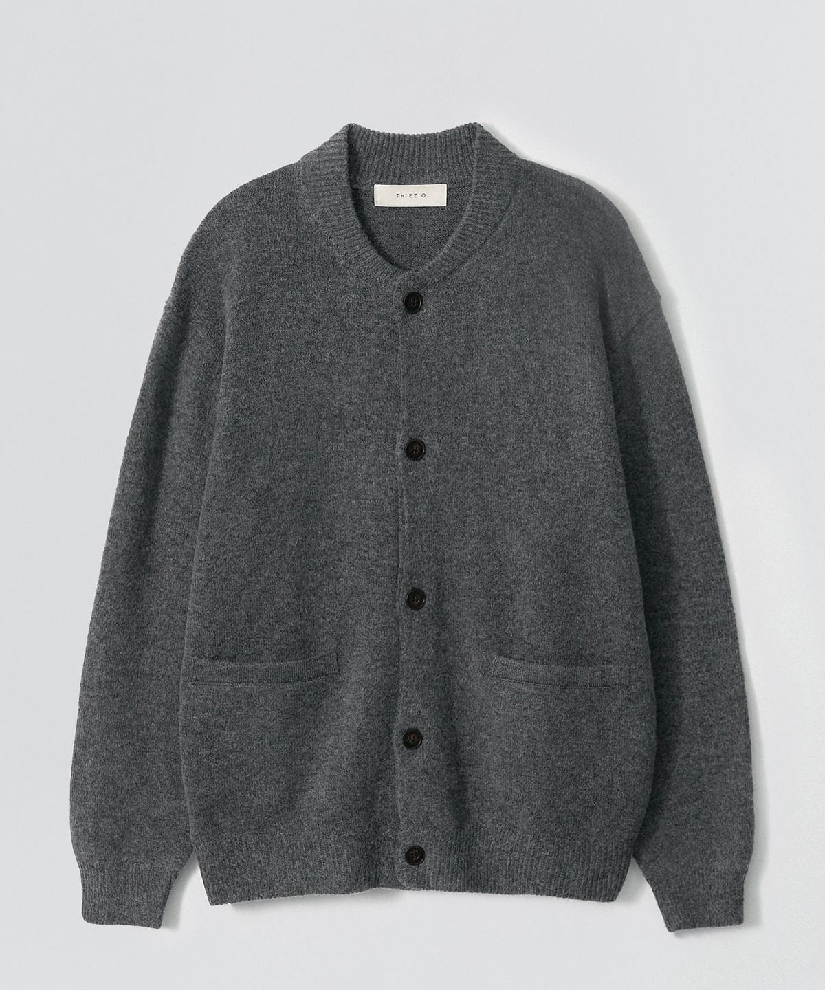 이지오(EZIO) Melange Pocket Button Cardigan_Charcoal