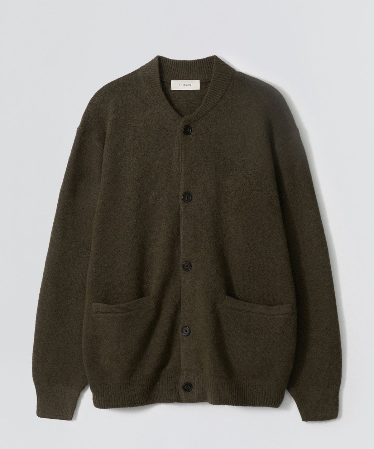 이지오(EZIO) Melange Pocket Button Cardigan_Khaki