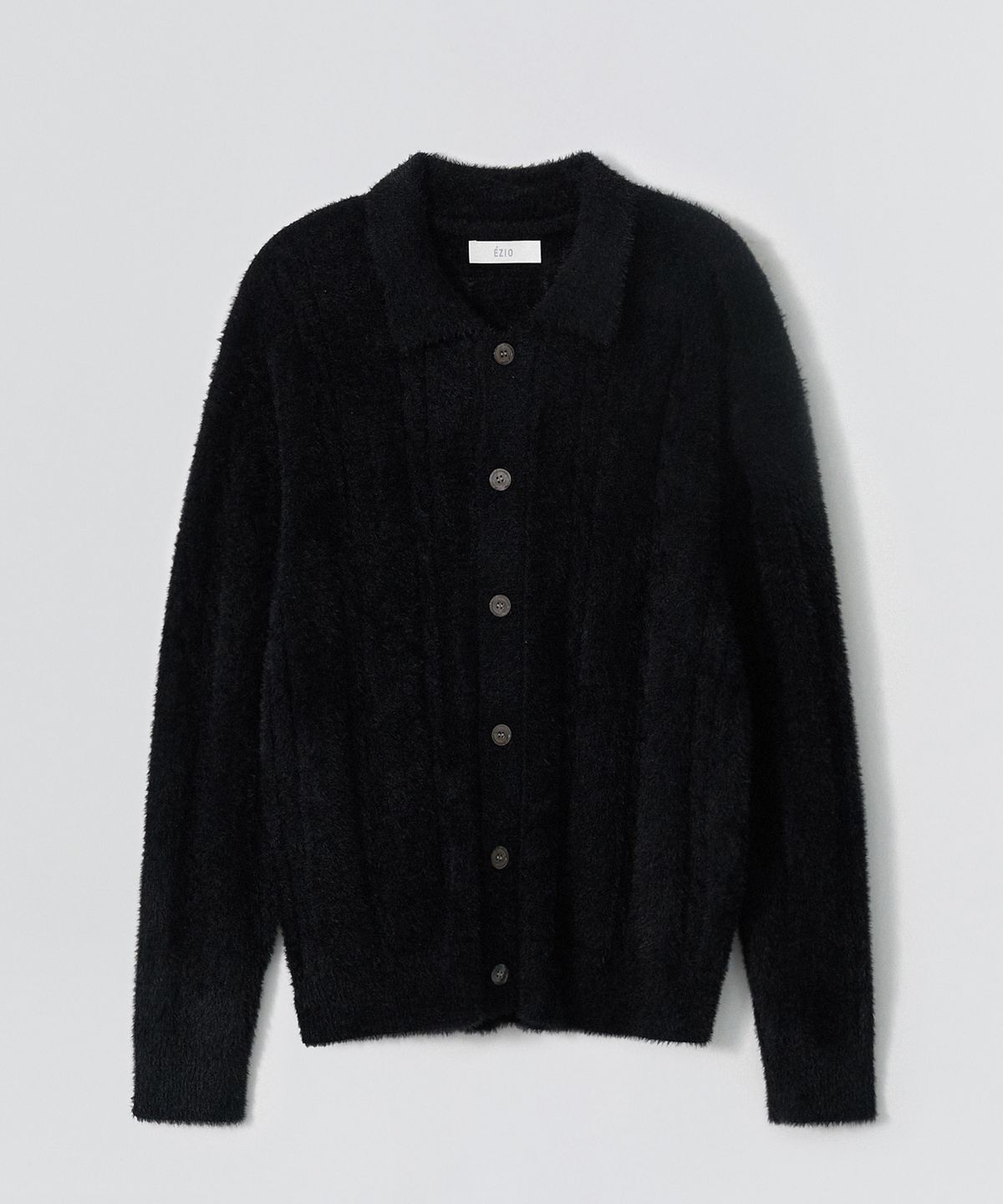 이지오(EZIO) Cable Angora Cara Cardigan_Black