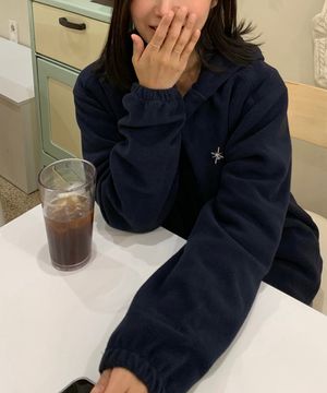 폴라 플리스 후디 집업_네이비