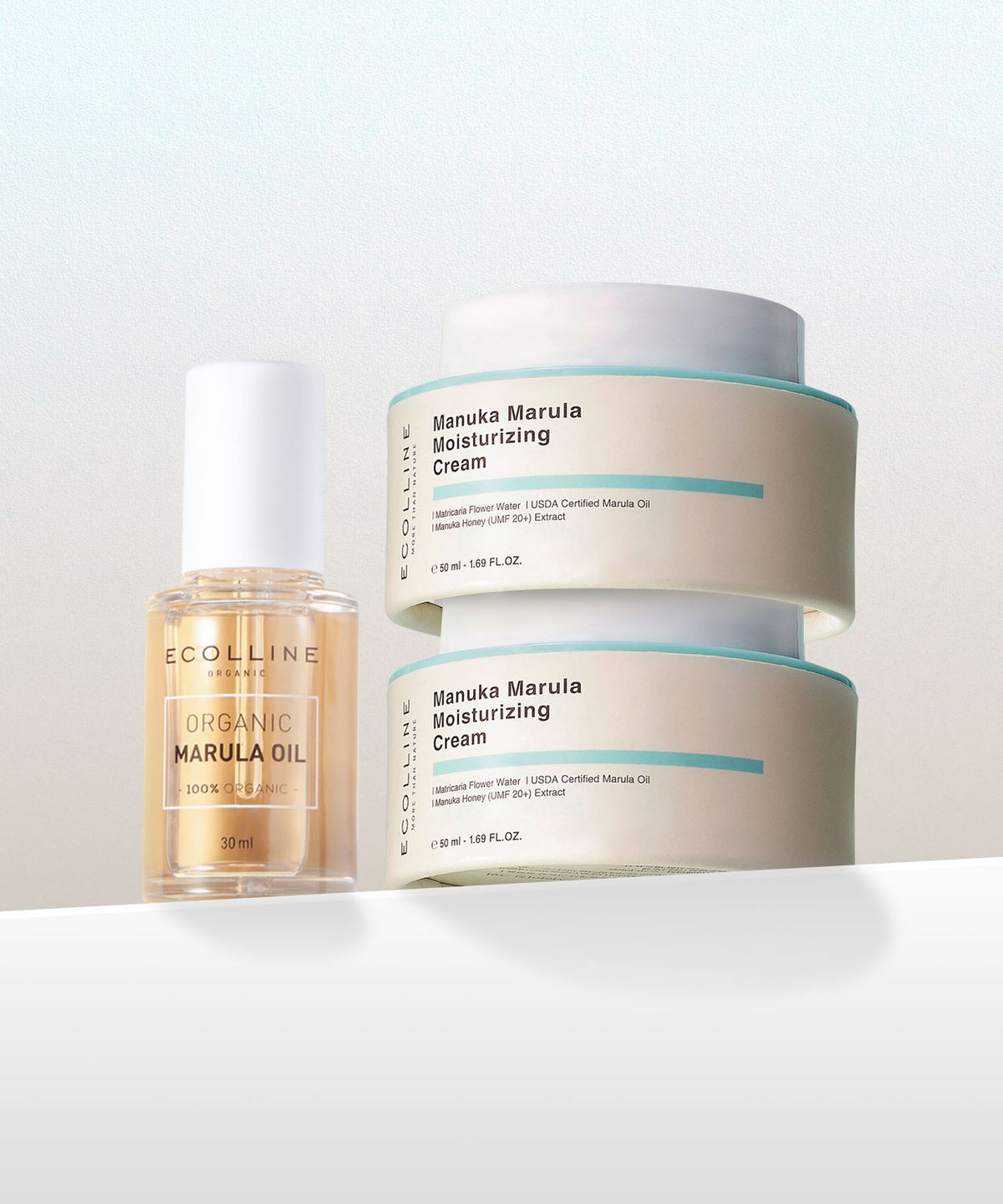 에콜린(ECOLLINE) 마누카 마룰라 모이스처라이징 크림 2ea + 유기농 마룰라 오일