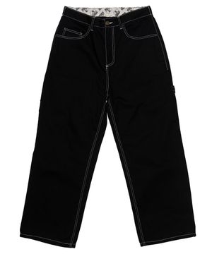 자수 페인터 팬츠 블랙