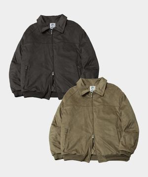 스웨이드 소프트 윈터 패디드 블루종 봄버 점퍼 자켓 _2COLOR