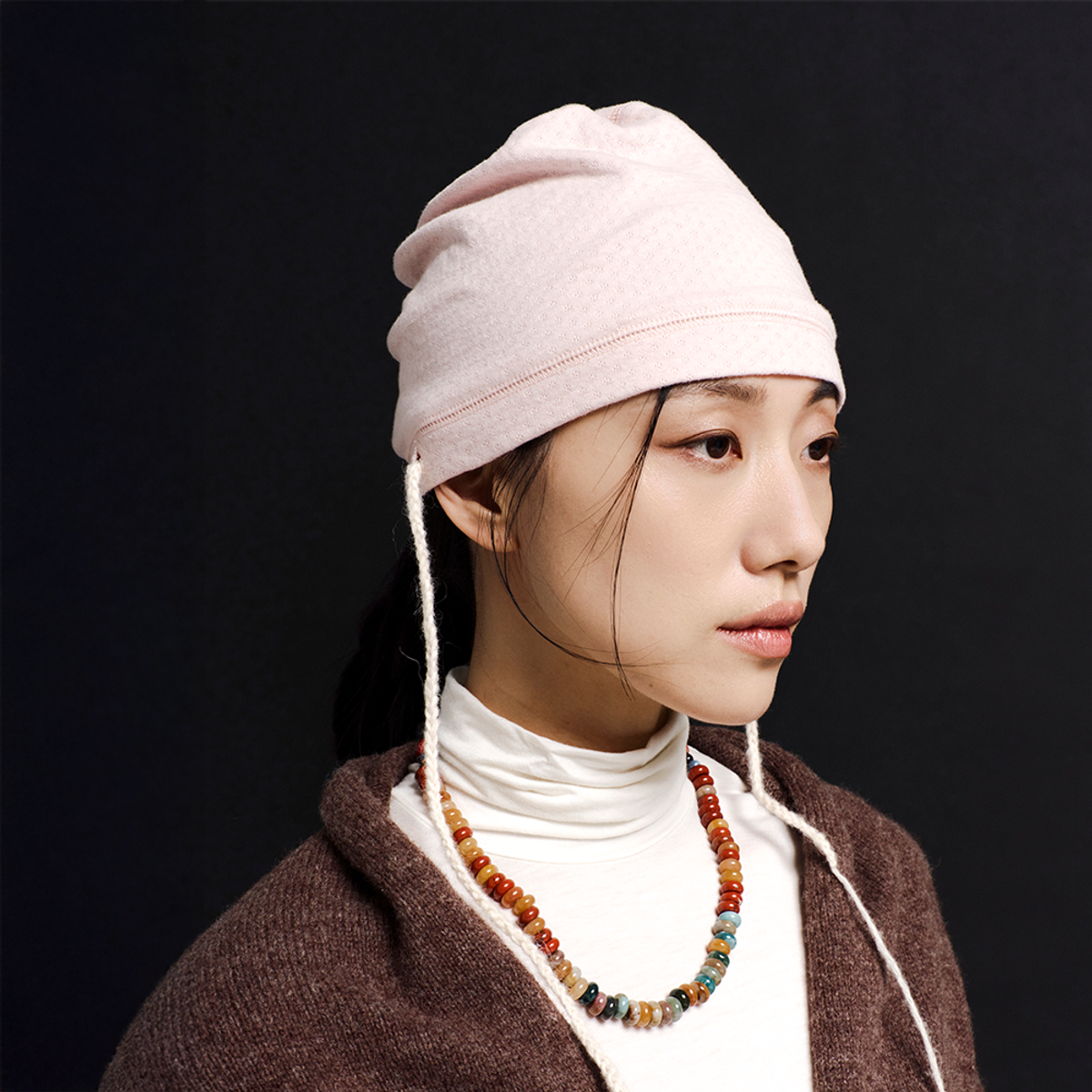 자고류(JAGORYU) Braided Beanie - Powder Pink