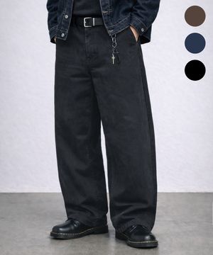 헤링본 와이드 스트링 팬츠-3Color