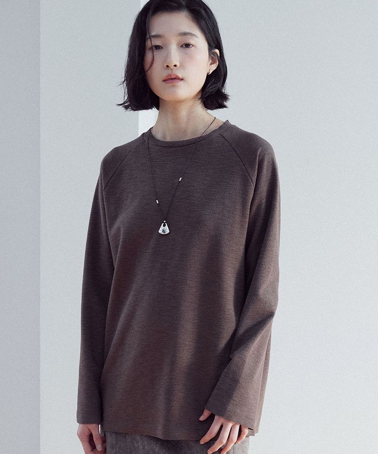 REGLAN CUTTING TOP(BROWN)