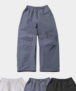 패디드 세미 와이드 퀄티드 나일론 패딩 웜 미니멀 팬츠_3COLOR