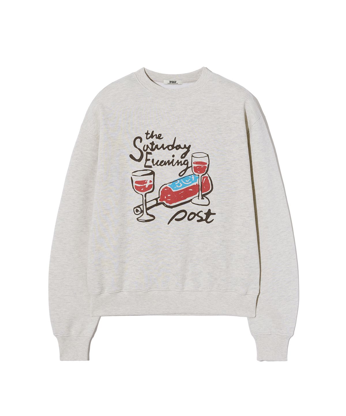 더 새터데이 이브닝 포스트(THE SATURDAY EVENING POST) Wine Graphic Sweat shirt_Oatmeal